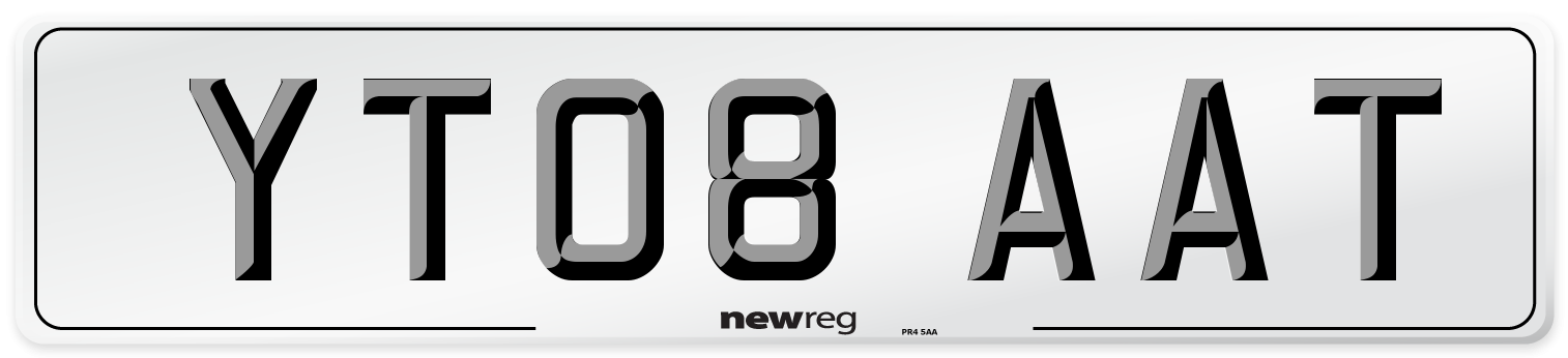 YT08 AAT Number Plate from New Reg